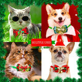 Christmas Bow Tie Collar with Bell (Red & Plaid Design)