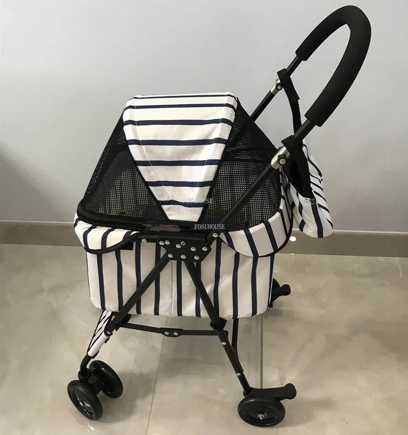 Fashion Universal-Wheel Pet Stroller — Lightweight Foldable Dog & Cat Cart with Modern Design