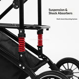 【One-Click】 Pet Stroller with Removable Carrier 35lbs Foldable Compact Travel Pet Stroller for Small to Medium Pets cats and dog