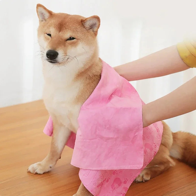 Imitation Deerskin Pet Drying Towel — Large Absorbent Quick-Dry Towel