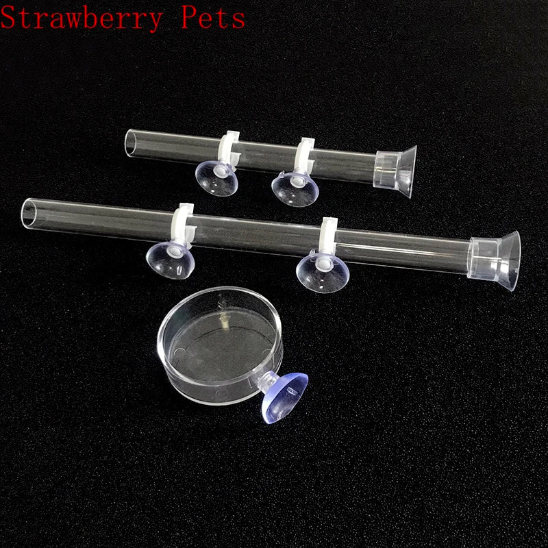 Glass Aquarium Shrimp Feeding Ring & Feeder Dish (Transparent, Floating, Bottom)