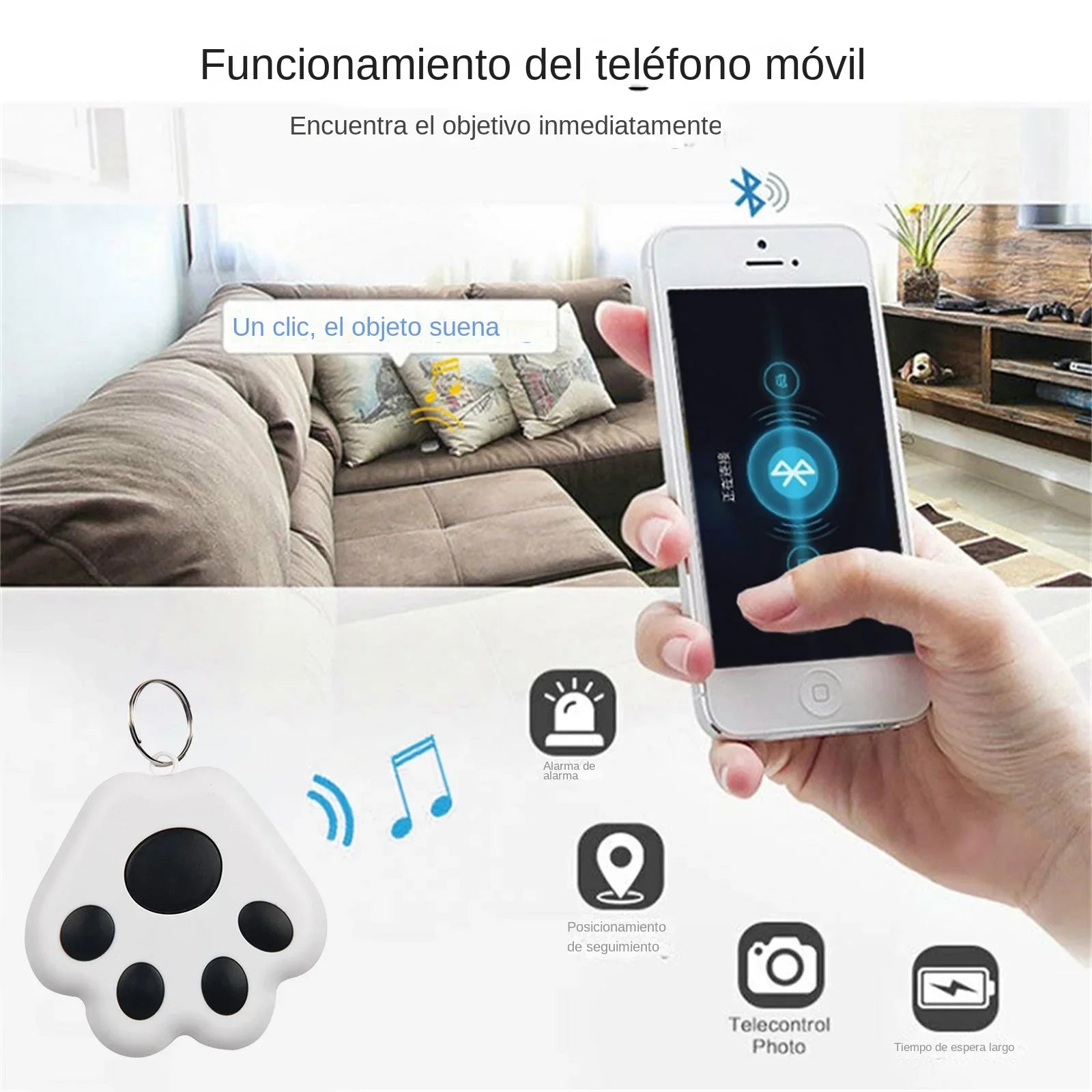 Paw-Shaped Mini Bluetooth GPS Tracker for Pets, Kids, Wallets & Keys