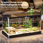 Large Transparent Aquarium Tank with Lid (Spill-Proof, Clear View)