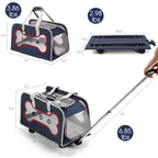 Airline-Approved Large Rolling Pet Trolley Carrier with Wheels for Large Dogs — Hiking & Travel Wheeled Cart
