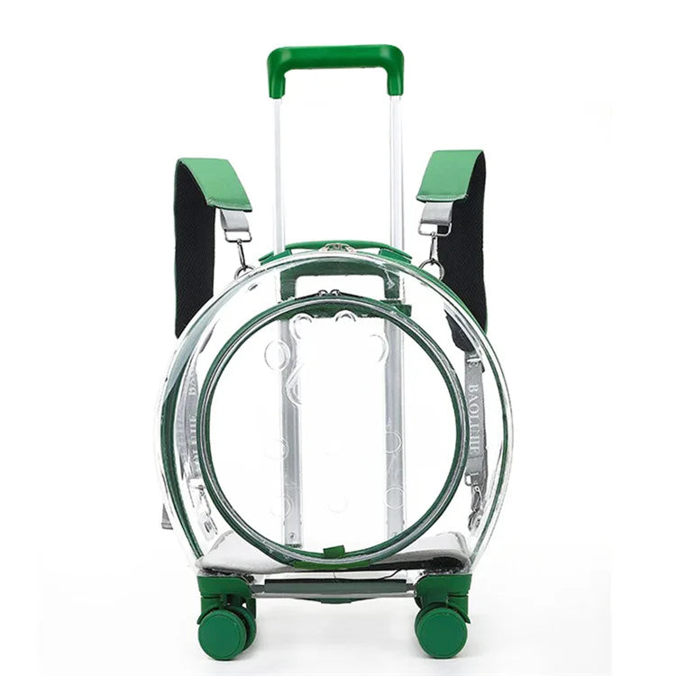 Large-Capacity Transparent Space Capsule Pet Suitcase with Shoulder Straps
