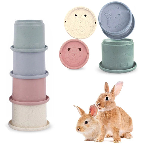 Stacking Cups Foraging Toy — Puzzle Feeder for Rabbits & Small Pets