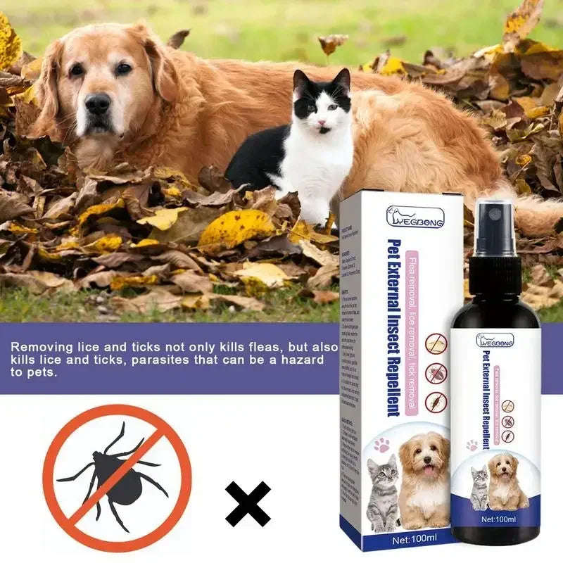 Natural Plant-Extract Flea & Tick Spray for Pets — 100ml