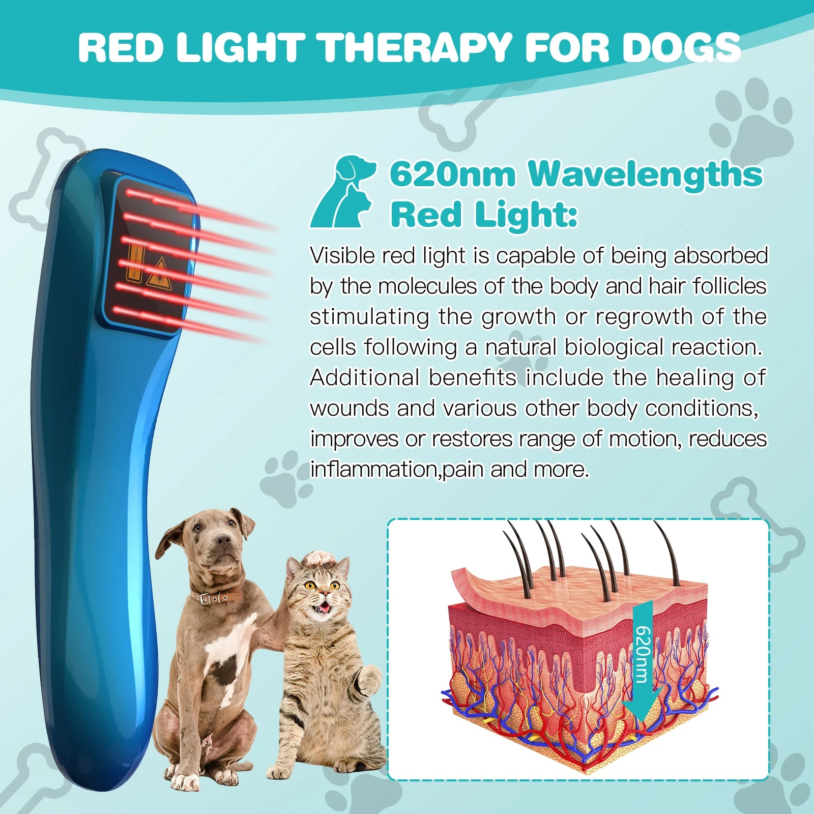 Portable Red Light Laser Therapy Device for Pets