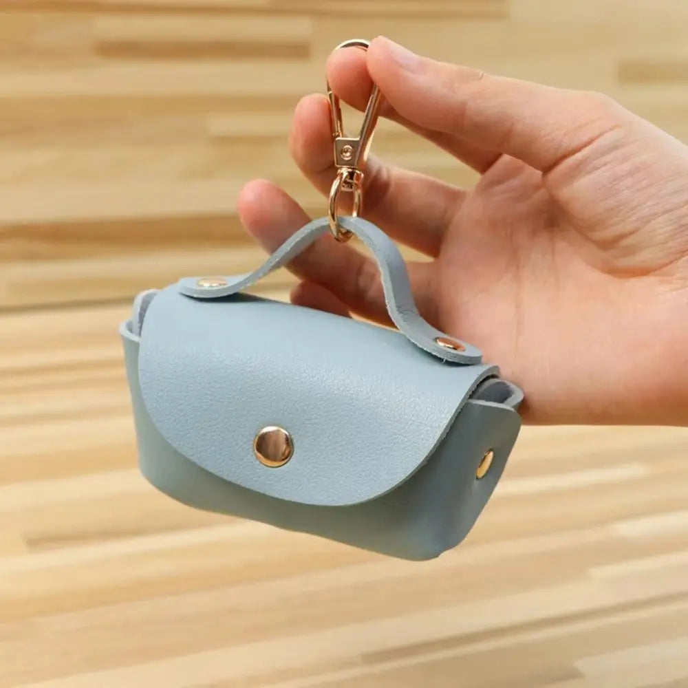 Leather Pet Waste Bag Dispenser with Keychain (Multi-Color, Lightweight)