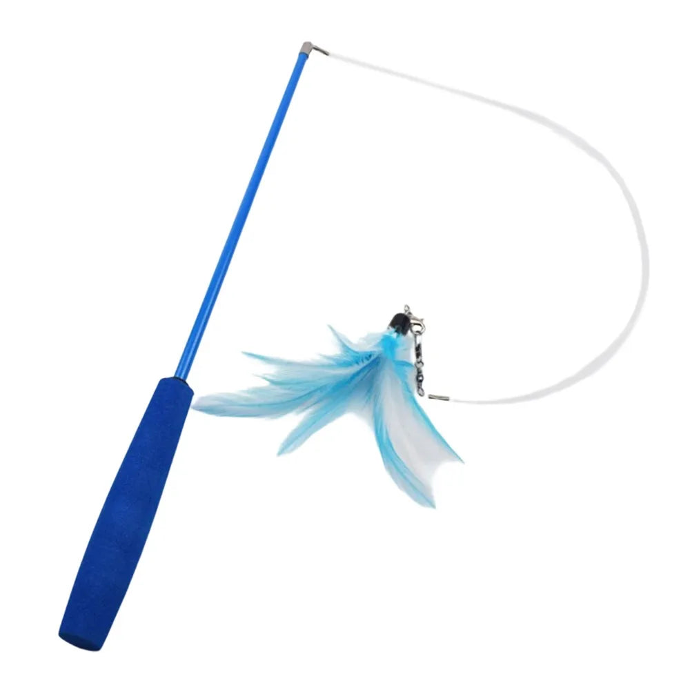 3-Section Telescopic Cat Wand — Extendable Interactive Fishing Pole Toy