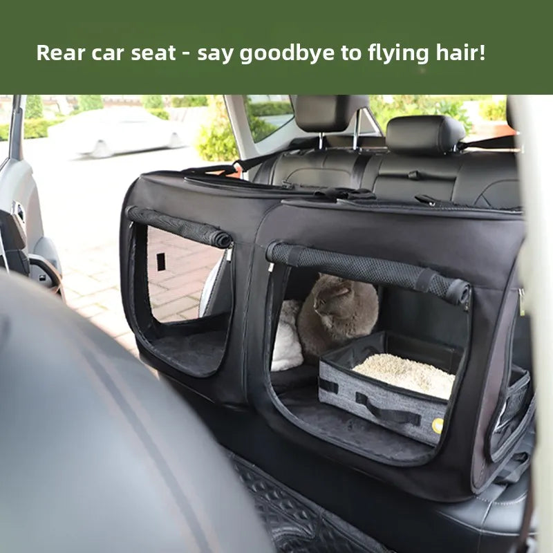 Portable Waterproof Car Pet Bed Crate (Anti-Shedding, Backseat, Foldable)