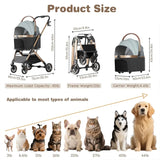 Pet 3-in-1 Portable Foldable Pet Strollers with Detachable Bag Small Medium Dogs Cats Up to 45 lbs Carts Basket Can Be Separated