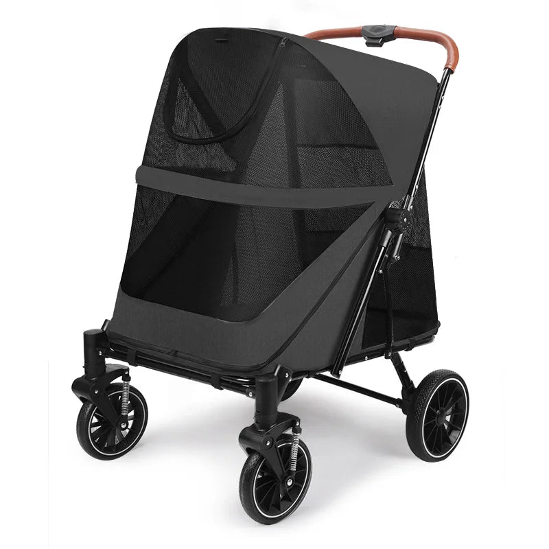 High-Capacity Pet Stroller for Elderly Medium & Large Dogs up to 55 kg
