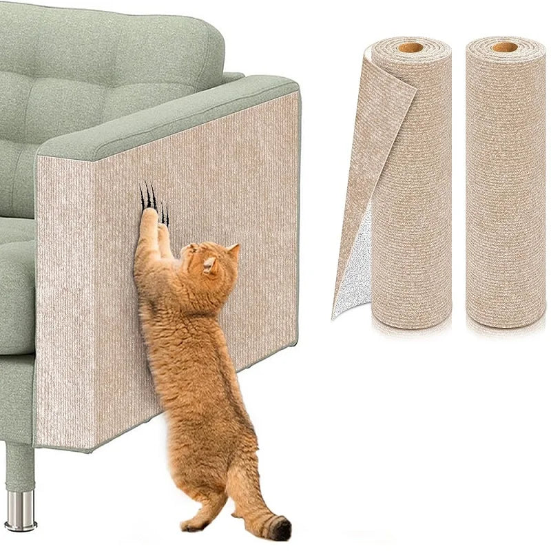 Self-Adhesive Cat Scratch Mat — Trimmable Furniture Protector, 2-Pack