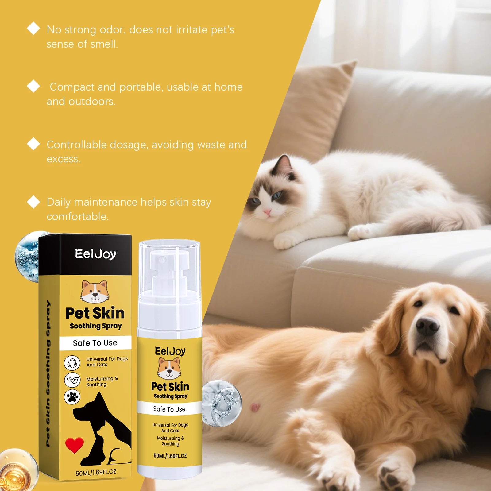 Pet Skin Care Spray — Gentle Cleansing Care for Cats & Dogs