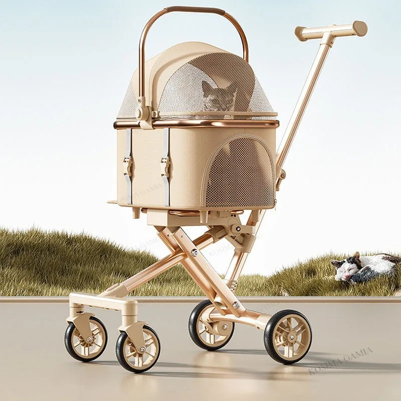 One-Click Separable Lightweight Universal Pet Stroller for Cats & Dogs — Portable Foldable Travel Cart