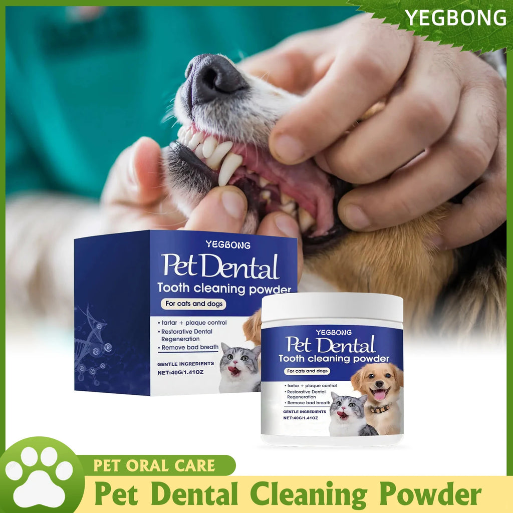 Pet Dental Cleaning Powder — Removes Plaque & Eliminates Oral Odor