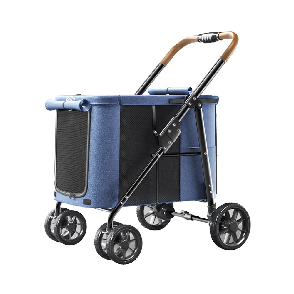 4-Wheel Adjustable Washable Waterproof Foldable Pet Stroller
