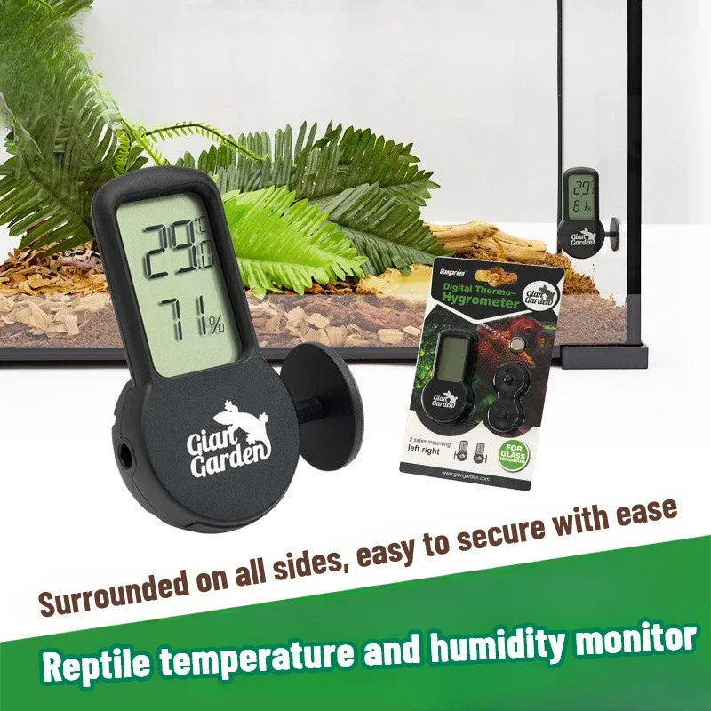 Digital Reptile Hygrometer & Thermometer — Terrarium Habitat Monitor