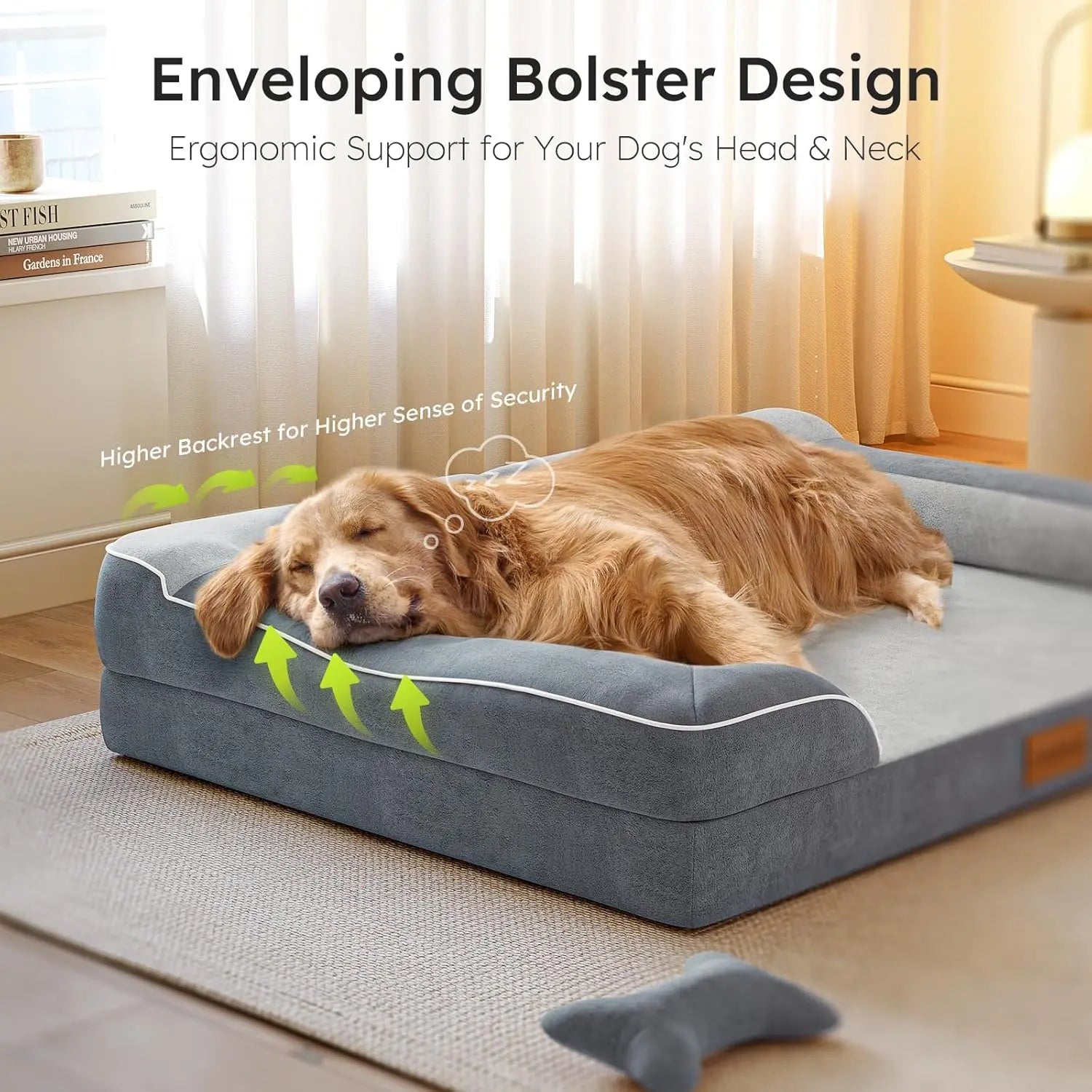 XL Orthopedic Dog Bed with Cooling Gel Memory Foam, 42in