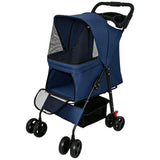 Wholesale Foldable Pet Stroller for Small Dogs Cats Under 28lbs Lightweight Travel Dog Cat Carrier with Storage Basket