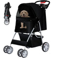 4-Wheel Foldable Pet Stroller with Cup Holder & Storage for Small & Medium Dogs & Cats — Jogger Travel Cart