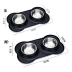 Stainless Steel Double Pet Bowl Set