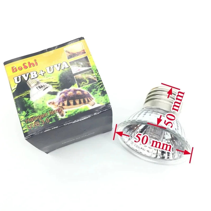 UVA+UVB Full Spectrum Reptile Sun Lamp — E27 Basking Bulb, 25W/50W/75W