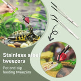 Bent-Tip Stainless Steel Feeding Tweezers — Straight & Curved, 10.6"