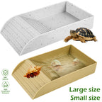 Anti-Slip Tortoise Bathing Dish — Dual-Ramp Food & Water Bowl