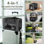 Foldable Multi-Pet Stroller with Detachable Carriers & 4 Lockable Wheels
