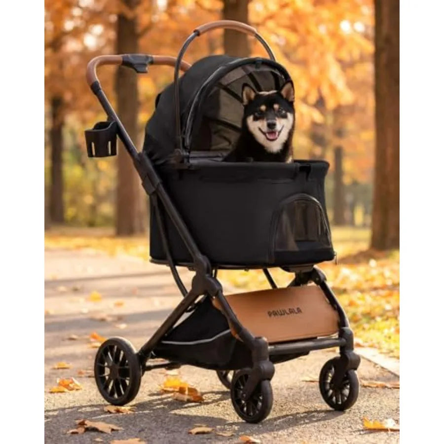 Shock-Absorbing Pet Stroller with Detachable Carrier for Small & Medium Dogs & Cats — Suspension Cart