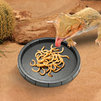 Black Plastic Reptile Feeding & Bath Basin — Round or Hexagon