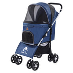 Folding 4-Wheel Removable Pet Walk Carrier Stroller for Cats & Dogs