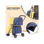 MoNiBloom Double Pet Stroller with Detachable Carrier Bags & Large 4 Wheels for Dogs & Cats