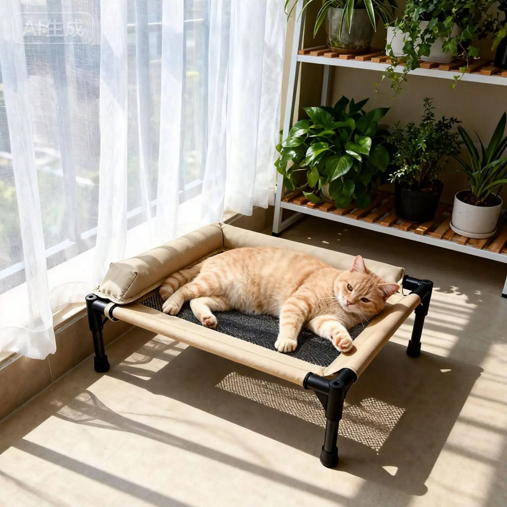 Raised Cooling Pet Cot for Small Dogs, Washable