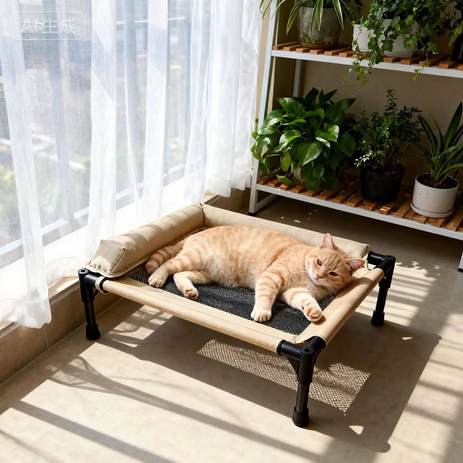 Raised Cooling Pet Cot for Small Dogs, Washable