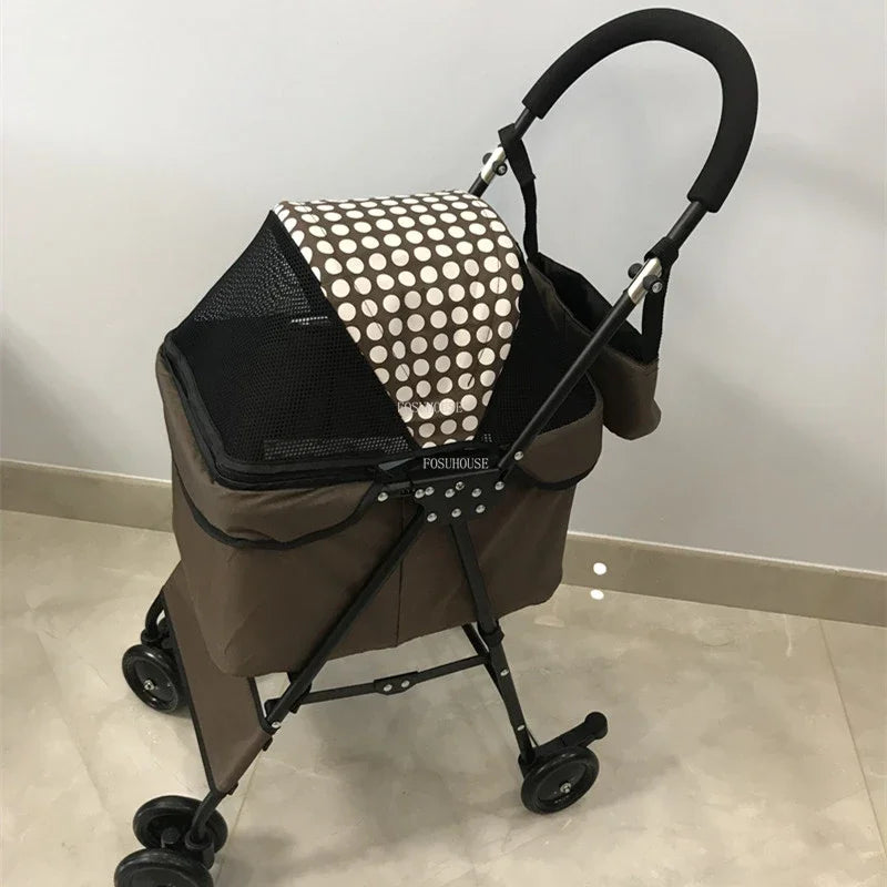 Fashion Universal-Wheel Pet Stroller — Lightweight Foldable Dog & Cat Cart with Modern Design