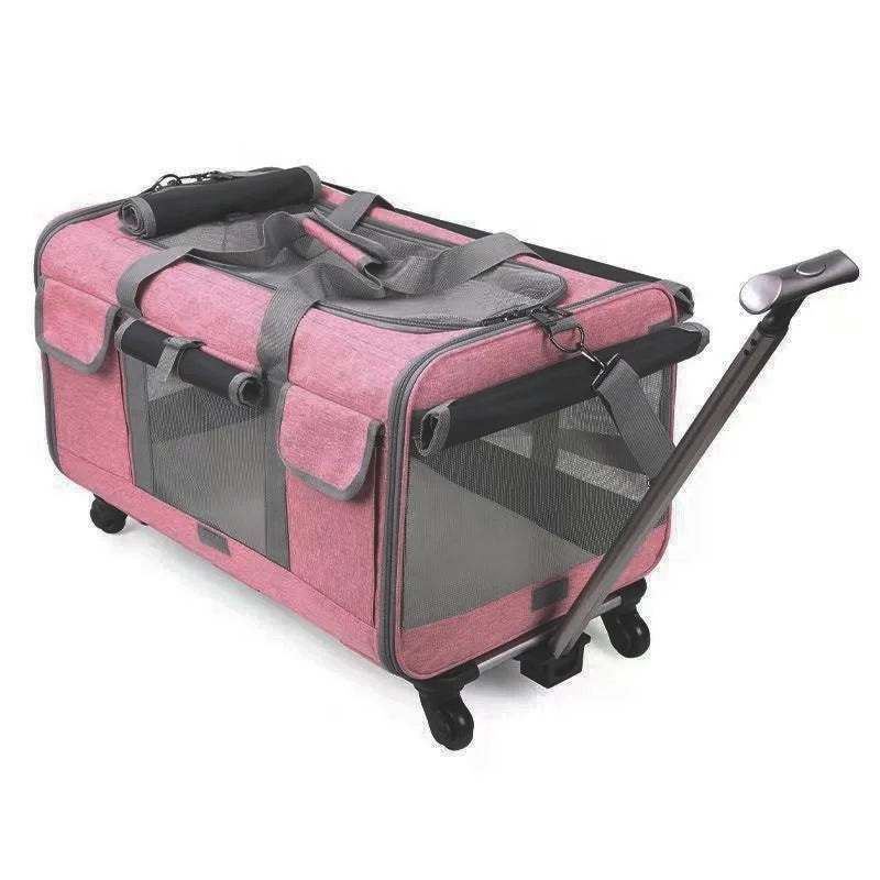 Oxford Square Fashionable Pet Stroller Travel Cage — Large Space