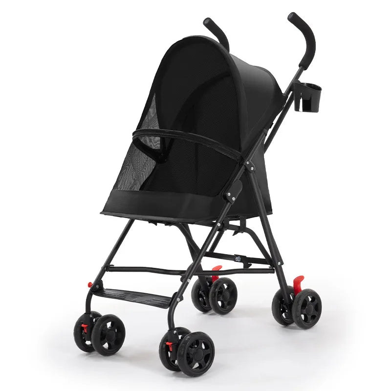 Lightweight Portable Foldable Pet Stroller Trolley for Teddy Dogs & Cats — Outdoor Travel Cart
