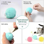 Electric Catnip Plush Ball — Touch-Activated Squeak & Motion