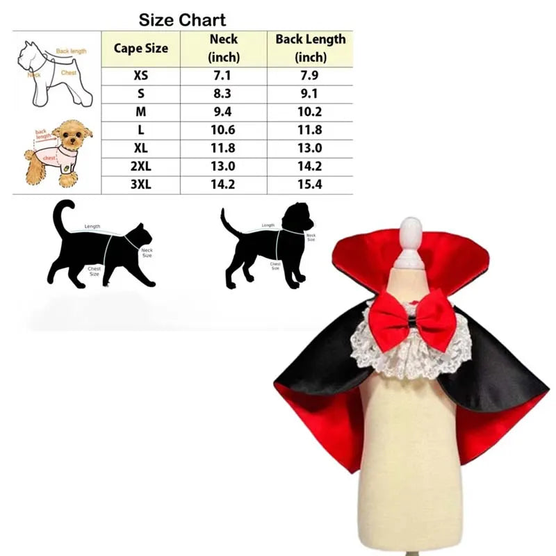 Vampire Prince Cape Costume for Dogs (Cosplay Dress-Up)