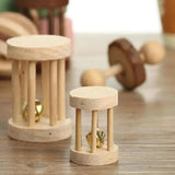 Natural Pine Chew Toys — Roller & Dumbbell Molar Toys for Small Pets