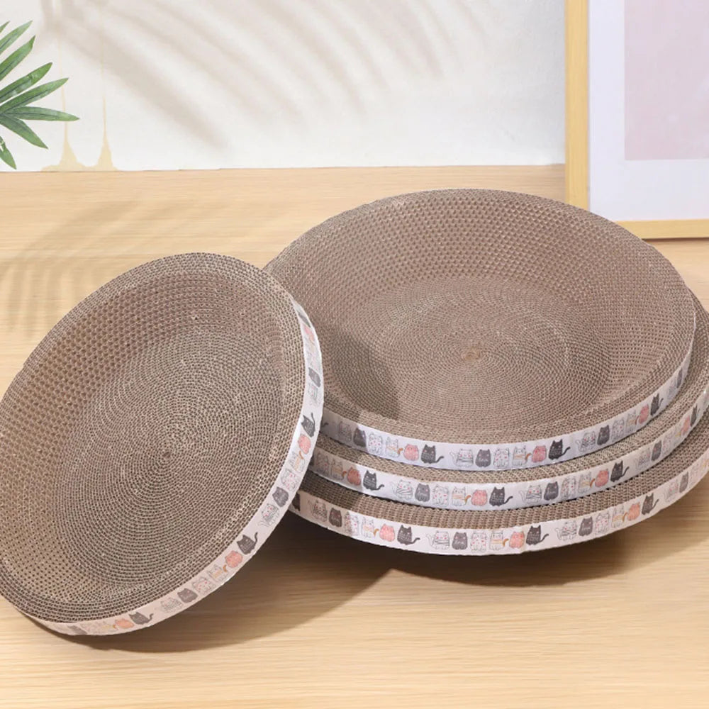 2-in-1 Cardboard Cat Scratcher Bowl Bed