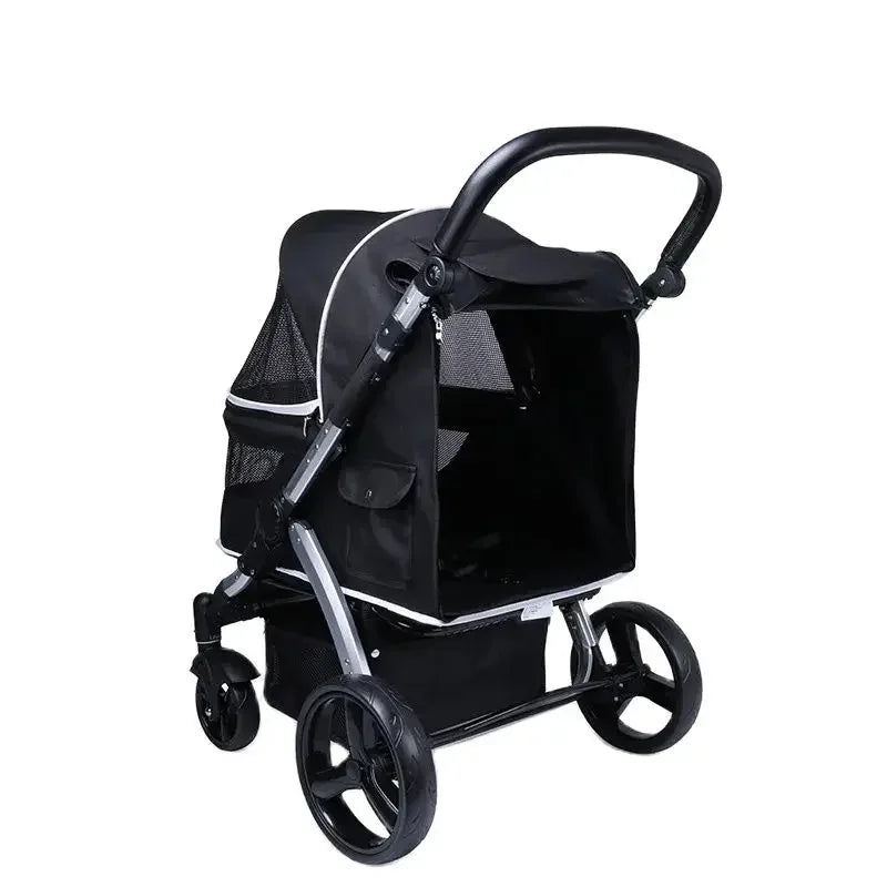 Large Luxury Foldable Pet Stroller Cart for Big Dogs & Multiple Cats — Portable Outdoor Walking Cart