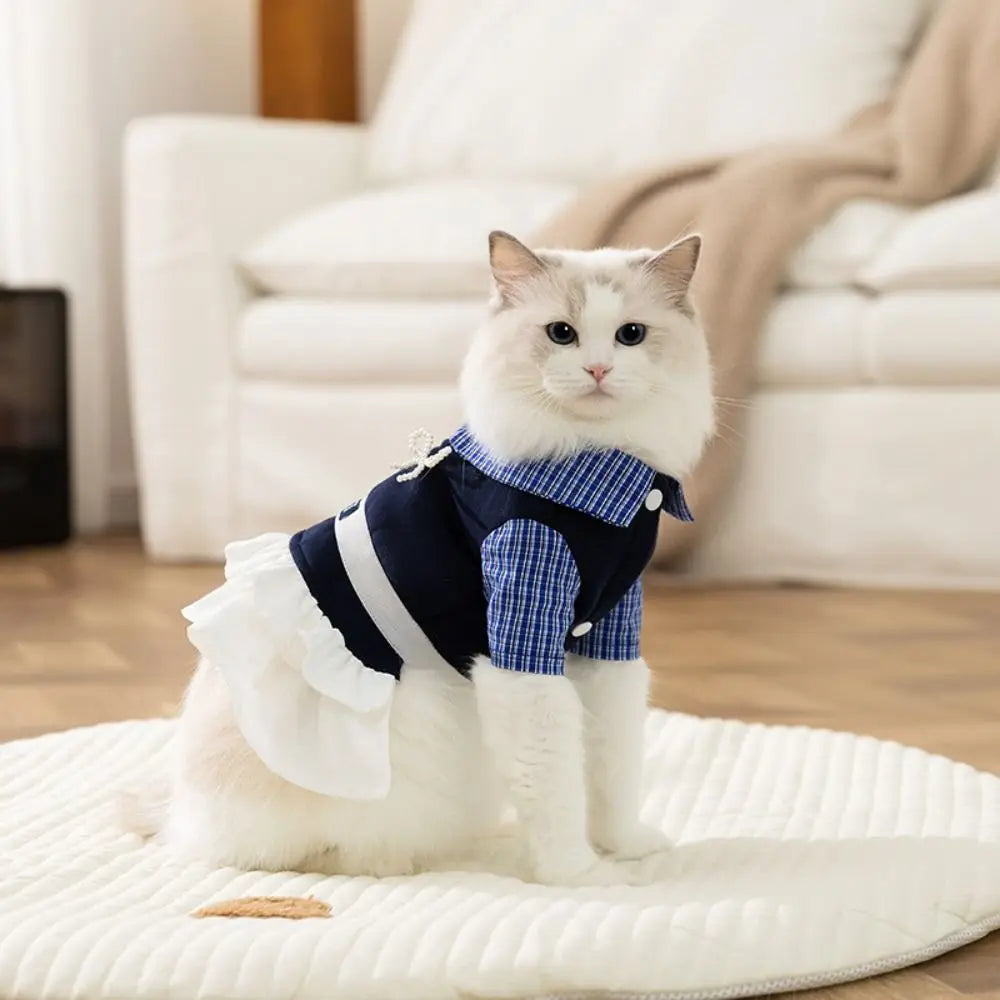 Cute Bowknot Cat & Dog Dress Shirt — Soft Breathable Preppy Style Summer Pet Clothes