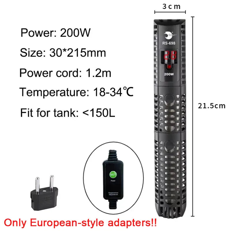 Aquarium Submersible Heater with Thermostat 50–500W