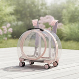 Pet Carrier with Wheels Transparent Pet Carrier Suitcase Hard-Sided Cats, Small Dogs, Travel, Airport, Professional Visits