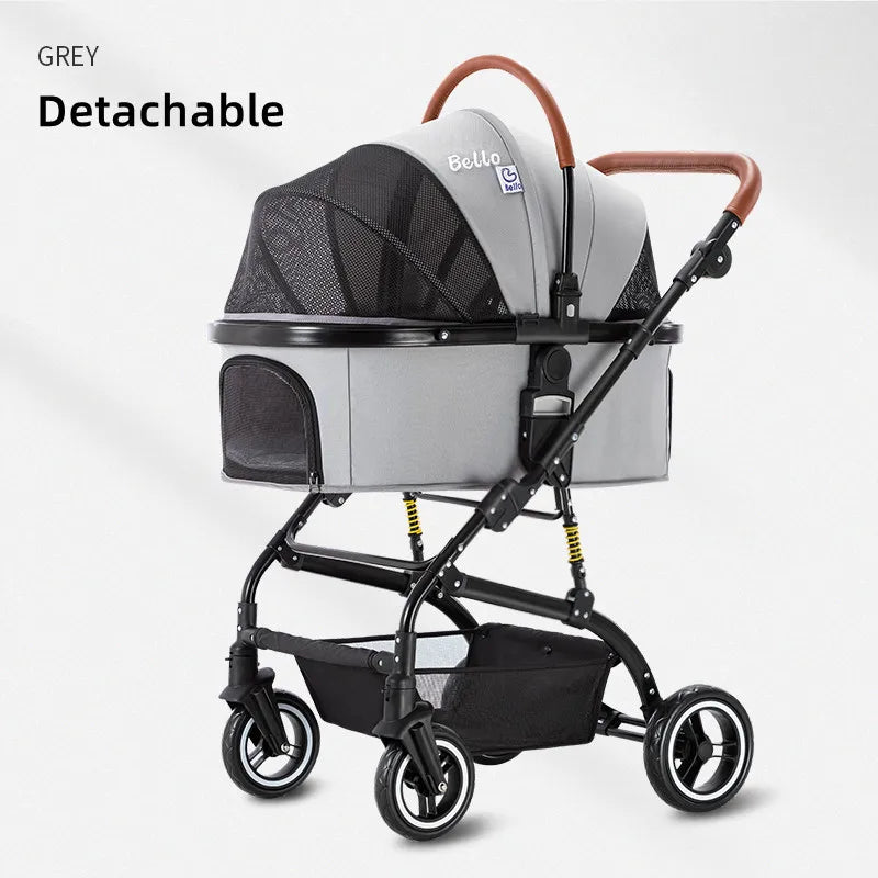 Bello Car Trunk-Compatible Foldable Pet Stroller for Dogs — Portable Travel Cart for On-the-Go Outings