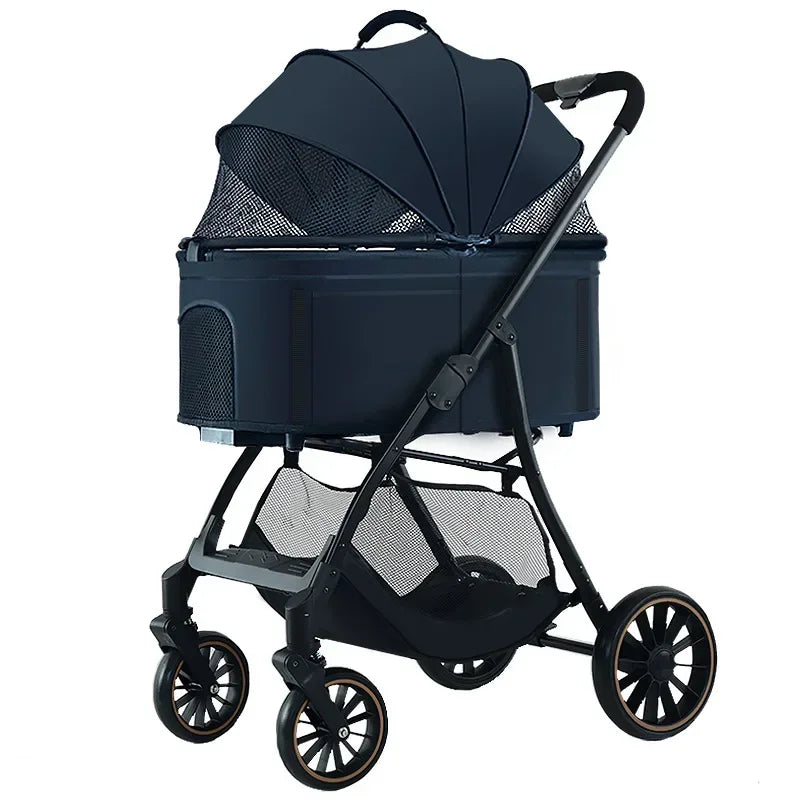 Detachable Foldable Lightweight Pet Stroller for Dogs & Cats — Portable Walking Cart for Teddy Breeds